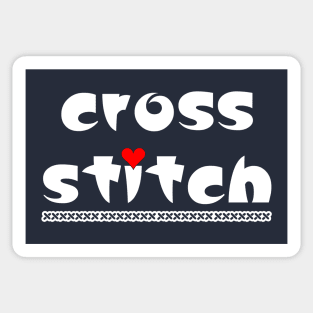 Cross Stitch Small Heart White Text Sticker